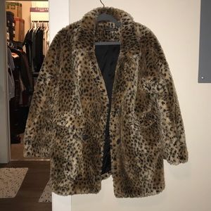Brandy Melville faux cheetah print coat